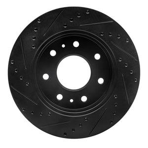 R1 09-09 Ford F-150 RWD Front Right Drilled & Slotted Black Brake Rotor