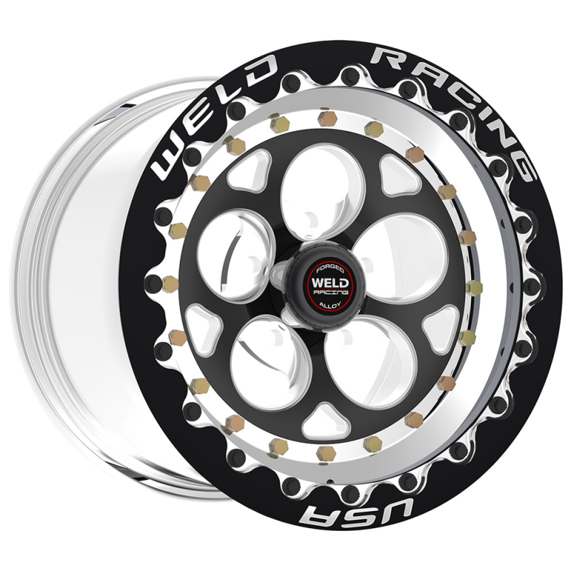 Weld Magnum III Beadlock 15x8/5x4.75/3.5 BS/3.18 HB-Polished Cntr-Pol. Shell-Pol. SBL MT Wheel