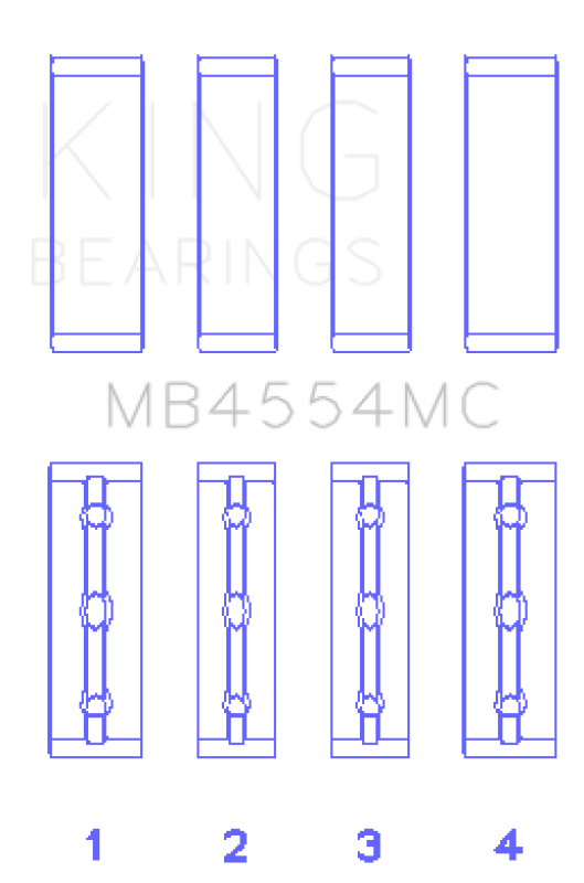 King Engine Bearings Toyota 22GR-FE (Size 0.25) Main Bearing Set