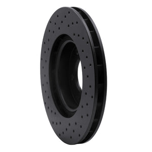 R1 95-99 BMW M3 E36 Left Front Drilled Black Brake Rotor