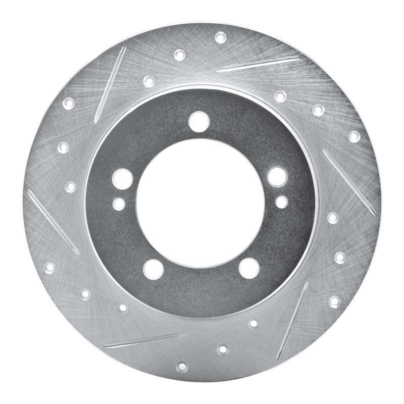 R1 90-94 Eagle TALON Rear Left Drilled & Slotted Silver Brake Rotor