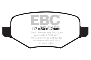 EBC 11-14 Ford Edge 2.0 Turbo Greenstuff Rear Brake Pads
