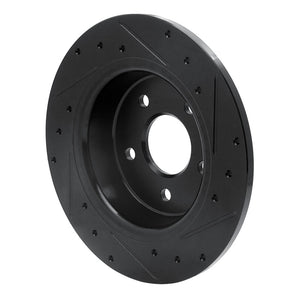 R1 13-18 Ford Transit Connect Rear Left Drilled & Slotted Black Brake Rotor