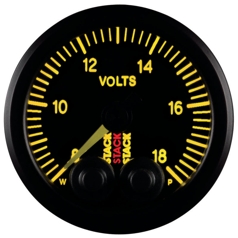 Autometer Stack 52mm 8-18V Pro-Control Battery Voltage Gauge -Black