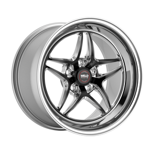 Weld S81 17x10.5 / 5x114.3 / 8 BS / 3.18 HB - Black Center - Polished Shell - Non-BL Wheel