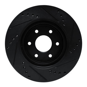 R1 16-22 Nissan NP300 Frontier (Mexico) Front Left Drilled & Slotted Black Brake Rotor