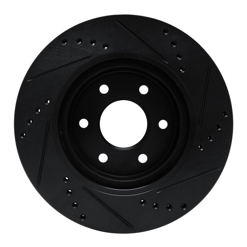 R1 16-22 Nissan NP300 Frontier (Mexico) Front Left Drilled & Slotted Black Brake Rotor