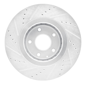 R1 16-25 Mazda 6 Front Right Drilled & Slotted Silver Brake Rotor