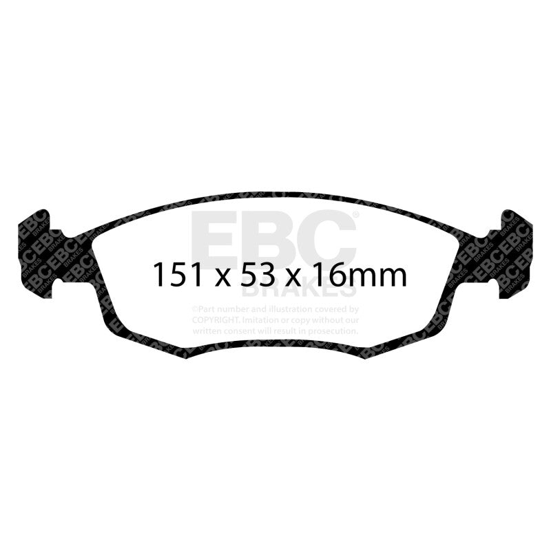 EBC 11+ Fiat 500 1.4 (ATE Calipers) Yellowstuff Front Brake Pads