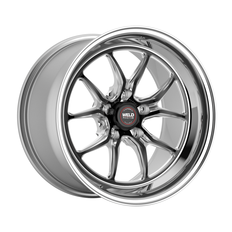 Weld S85 15x10 / 5x120.65 / 4.5 BS / 3.18 HB - Black Center - Polished Shell - Non-BL Wheel