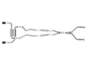 aFe 14-15 Infiniti Q50 V6 3.7L Takeda 2.5in 305 SS Cat Back Exhaust System w/ Black Tips