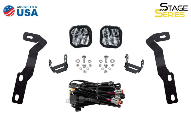 Diode Dynamics 16-21 Toyota Tacoma Stage Series 2in LED Ditch Light Kit - Pro White Combo
