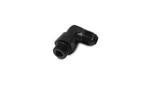 Vibrant -8AN Male Flare to Male -6AN ORB Swivel 90 Degree Adapter Fitting - Anodized Black
