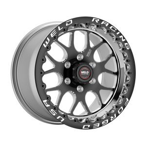 Weld S77 HD Beadlock 15x10/6x127/7.5 BS/3.54 HB-Black Center-Polished Shell-Black SBL MT Wheel