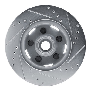 R1 65-67 Ford Falcon Front Left Drilled & Slotted Silver Brake Rotor