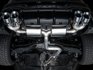 AWE Tuning MK8 Volkswagen Golf R 3in Touring Edition Quad Exhaust - Chrome Silver Tips