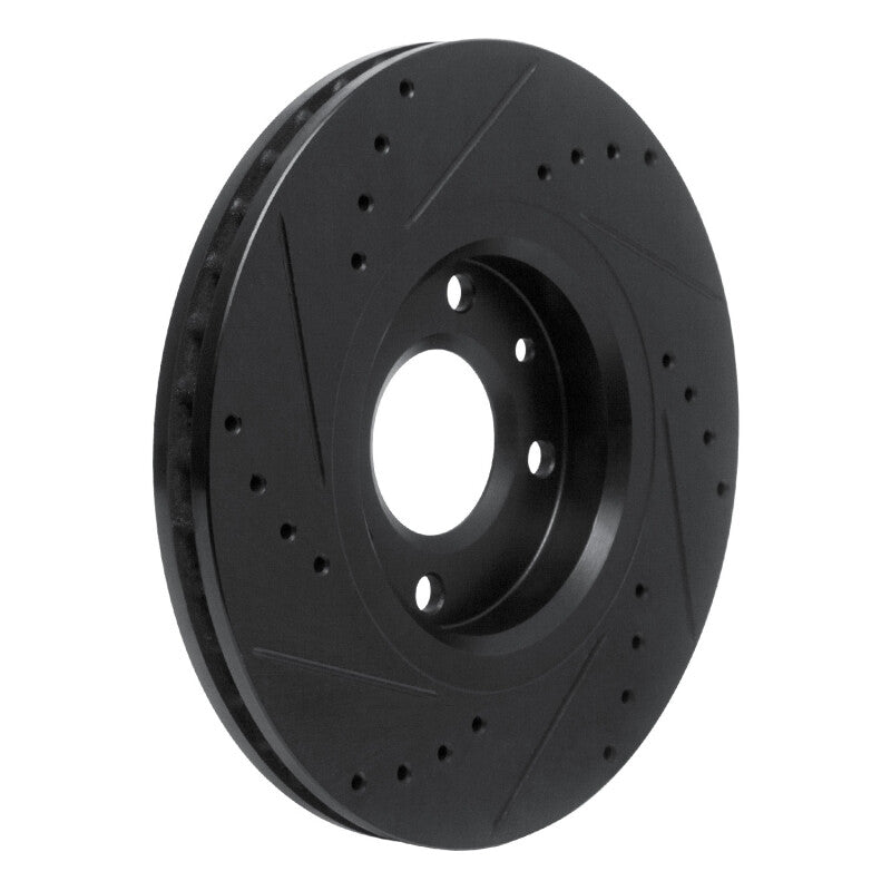 R1 03-25 Peugeot Partner (Mexico) Front Right Drilled & Slotted Black Brake Rotor