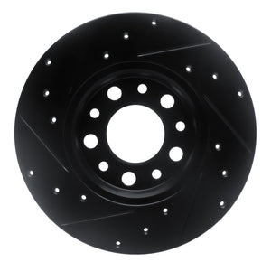 R1 15-25 Alfa Romeo Tonale Rear Right Drilled & Slotted Black Brake Rotor