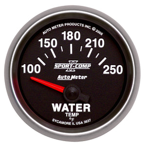 Autometer Sport-Comp II 52mm 100-250 F Short Sweep Electronic Water Temperature Gauge