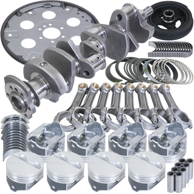 Eagle Chevy 350 1Pc 3.480in Crank 5.700in I-Beam Rods 4.030in Pistons 153 Tooth FP Balanced Assembly