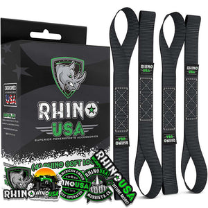 Rhino USA Soft Loops Motorcycle Tie-Down Set 4-Pack Black