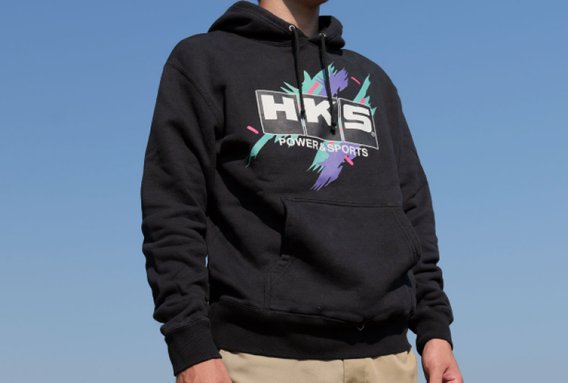 HKS HOODIE SUPER RACING BLACK L