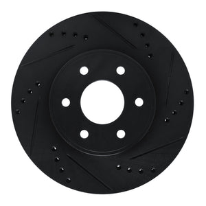 R1 16-22 Nissan NP300 Frontier (Mexico) Front Right Drilled & Slotted Black Brake Rotor