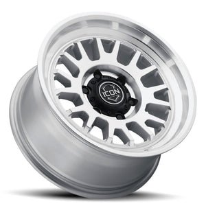 ICON Anza 17x8.5 / 5x5 / -6mm / 4.5in BS Silver Machined Wheel