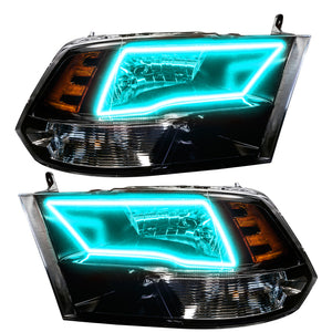 Oracle 09-17 RAM 1500 TRX Quad Pre-Assembled Headlights Blk Housing - w/ 2.0 Controller