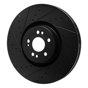 R1 20-26 Mercedes-Benz GLE450e Front Left Drilled & Slotted Black Brake Rotor