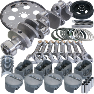Eagle Chevy 350 1Pc 3.750in Crank 5.700in I-Beam Rods 4.030in Pistons 168 Tooth FP Balanced Assembly