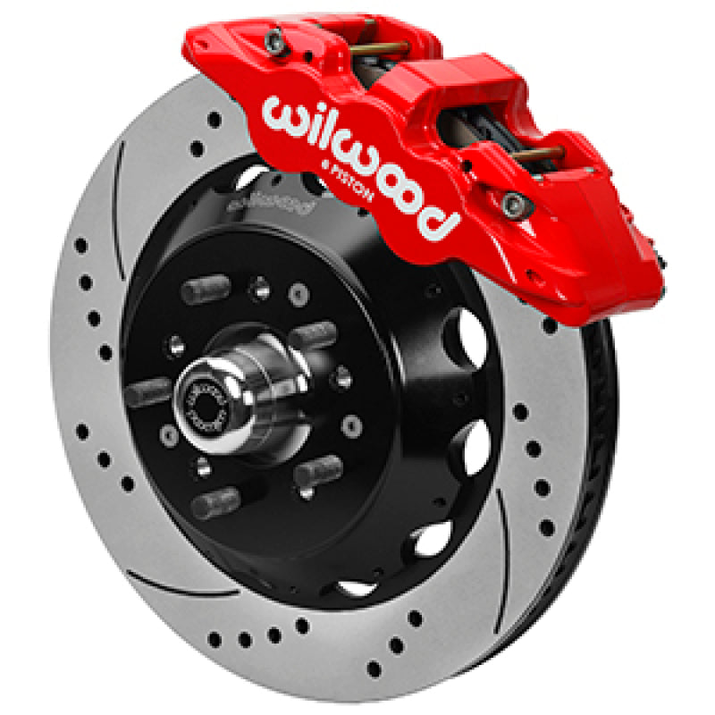 Wilwood 69-70 Chevrolet Impala W/ Disc Or Drum 69-82 Corvette Aerolite 6R 14in GT Rotor Drilled Red