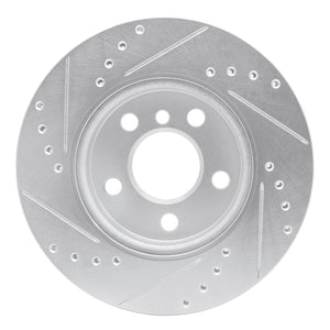 R1 14-24 Mini Cooper (Excl Clubman) Front Right Drilled & Slotted Silver Brake Rotor