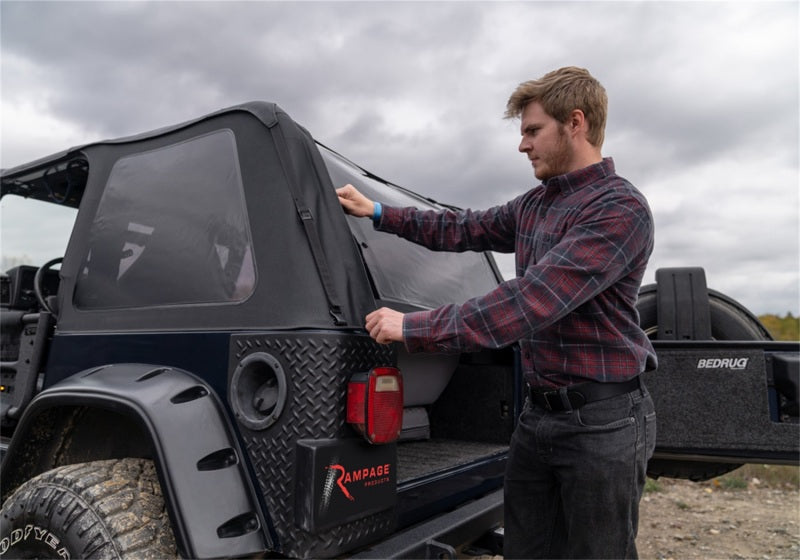 Rampage 97-06 Jeep Wrangler TJ Frameless Trail Soft Top Kit - Black Diamond