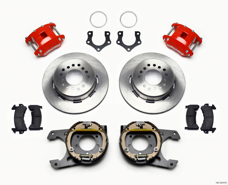 Wilwood D154 P/S Park Brake Kit Red Mopar/Dana 2.36in Off w/Snap Ring Bearing