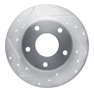 R1 20-25 Nissan SENTRA Rear Left Drilled & Slotted Silver Brake Rotor