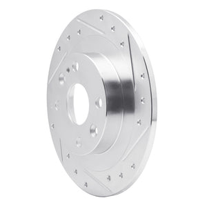 R1 90-03 Ford Escort Rear Right Drilled & Slotted Silver Brake Rotor
