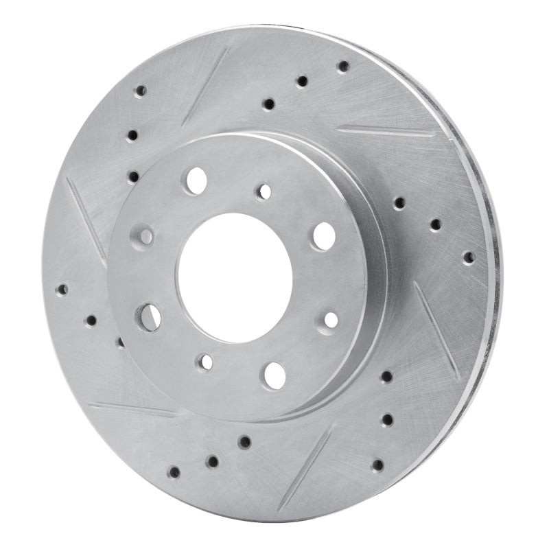 R1 90-00 Honda Civic DEL SOL Front Left Drilled & Slotted Silver Brake Rotor