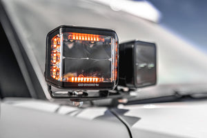 Go Rhino Xplor Blackout Series Cube LED Sideline Spot Light Kit (Surface Mount) 4x3 - Blk (Pair)