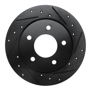 R1 04-13 Mazda 3 Rear Right Drilled & Slotted Black Brake Rotor