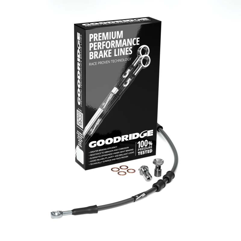 Goodridge 93-00 HD FXD Multi Model +4in Black Brake Line Kit w/Stainless Steel Fittings