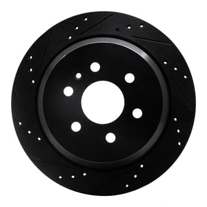 R1 15-20 Chevrolet Colorado Rear Left Drilled & Slotted Black Brake Rotor