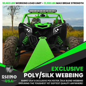 Rhino USA Recovery Tree Saver Strap 3Inx8Ft (Green)