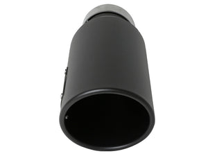 aFe MACH Force-Xp 304 Stainless Steel Clamp-on Exhaust Tip Black 3in Inletx4-1/2in Outletx12in L
