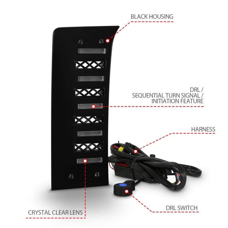 ANZO 22-24 Toyota Tundra (w/Factory LED Refl. & OE Bumper) Z-Series Full LED DRL Vent Lights - Pair