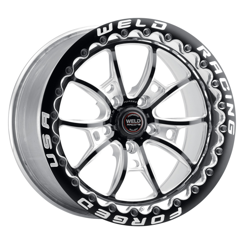 Weld S80 Beadlock 15x10/5x114.3/7.5 BS/3.18 HB - Black Center - Polished Shell - Black SBL MT Wheel