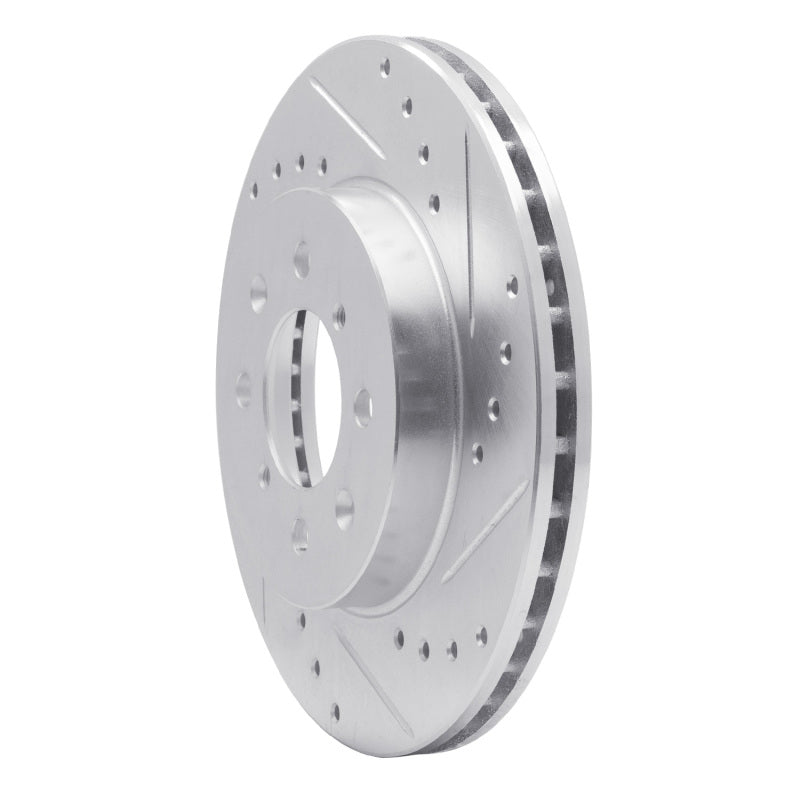R1 90-17 Acura Integra Front Right Drilled & Slotted Silver Brake Rotor