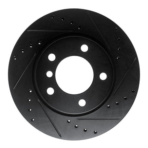 R1 05-07 BMW 120i (Mexico) Front Right Drilled & Slotted Black Brake Rotor