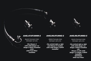 AMS Performance 5/16 Quick Connect to -6AN Inline Fuel Pulsation Damper w/ -6AN Fuel Line