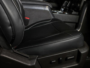 PRP 12-14 Ford Raptor Front Seat Covers (Pair) - Black w Silver Stitch